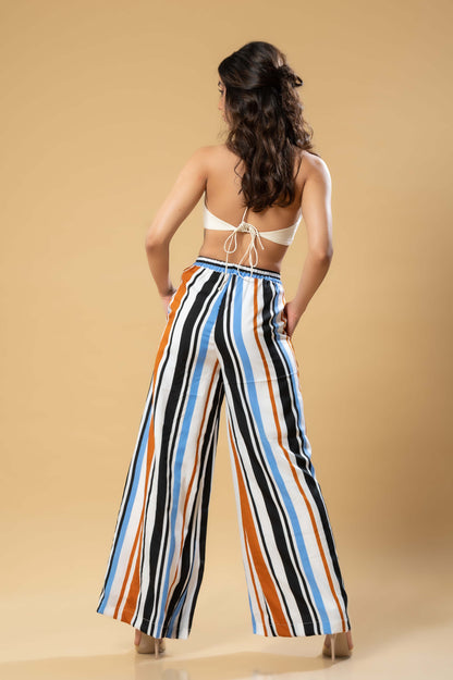 Blue, White & Yellow Stripe Co-Ord Set